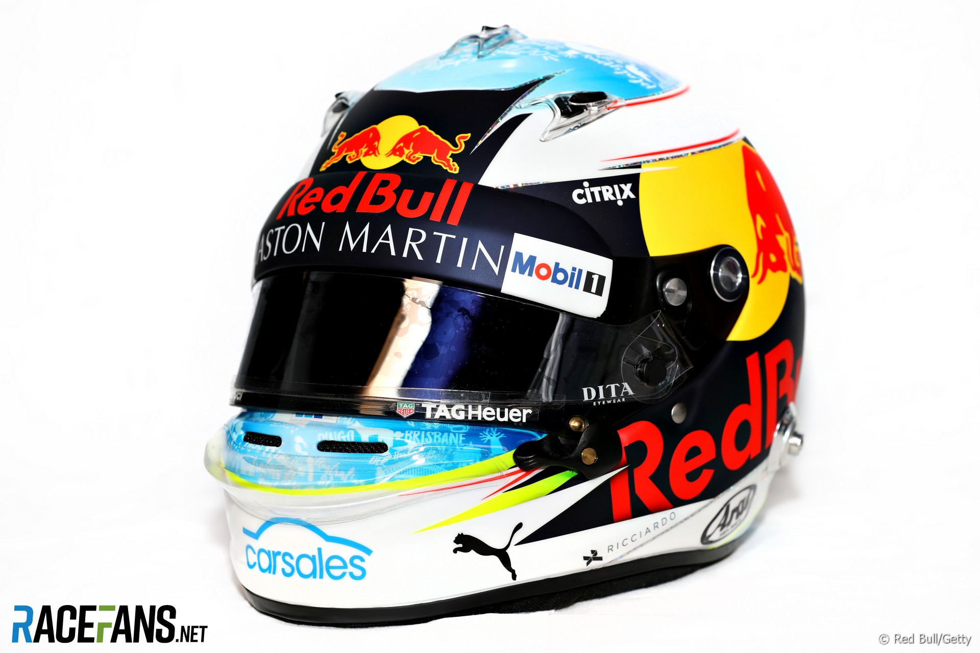 Daniel Ricciardo, Red Bull, helmet, 2018
