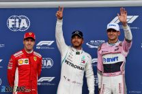 Hamilton snatches pole as Force India star at damp Spa