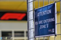 'You are entering zone one' sign, Red Bull Ring, 2020