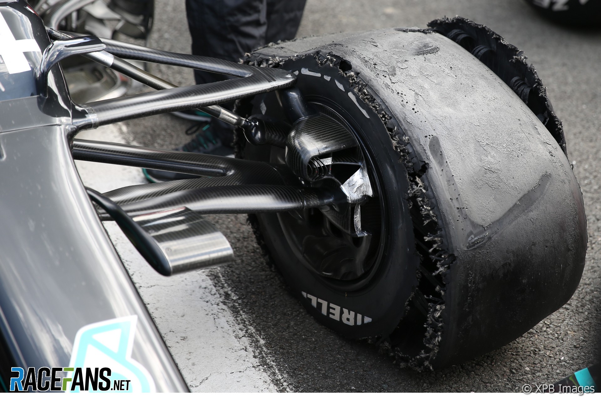 Lewis Hamilton's tyre, Silverstone, 2020