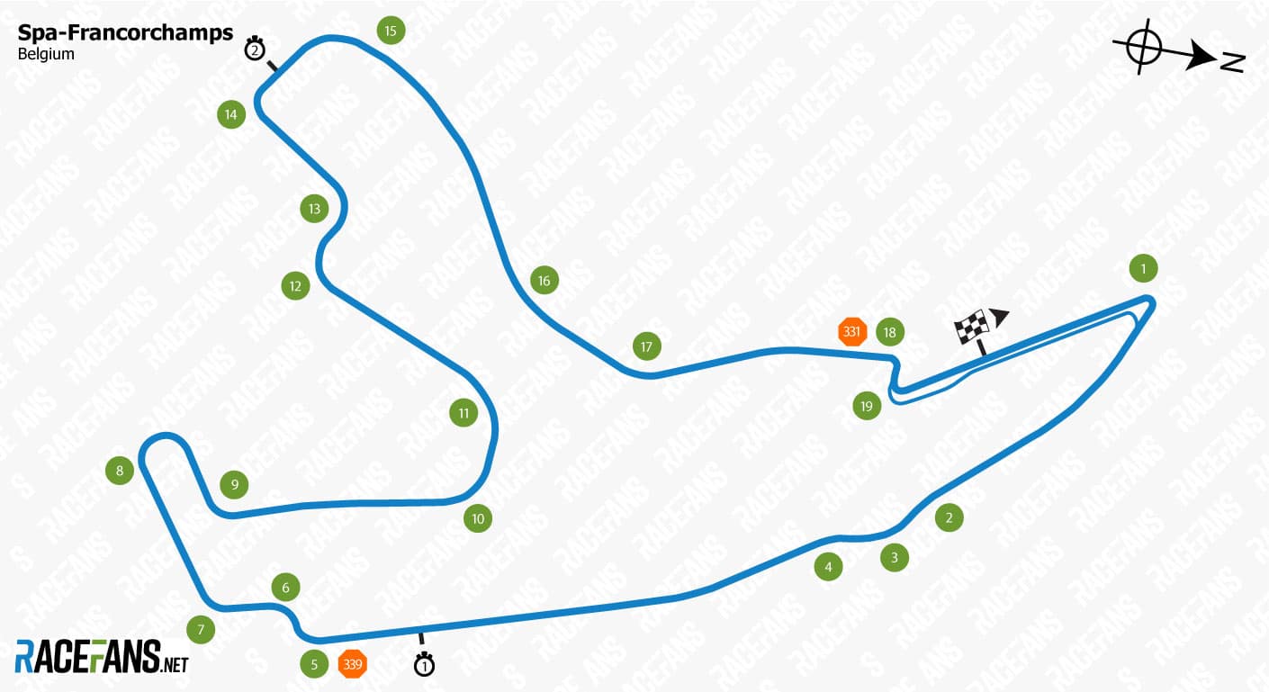 Spa-Francorchamps circuit map