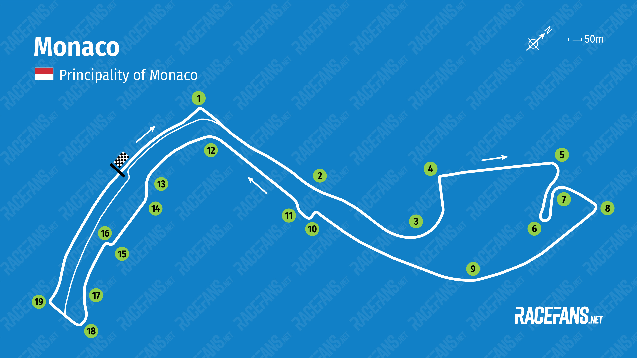 Monaco track map