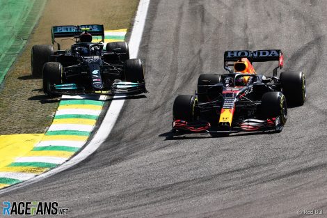 Valtteri Bottas, Max Verstappen, Start, Interlagos, 2021
