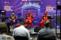 (L to R) Max Verstappen, Charles Leclerc, Carlos Sainz, Bahrain International Circuit, 2022