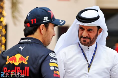 Sergio Perez, Mohammed Ben Sulayem, Bahrain International Circuit, 2022