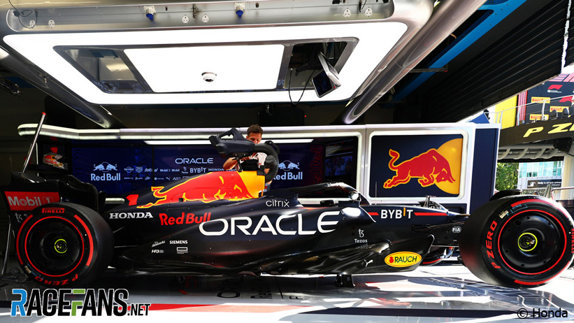 Artist's impression of Honda logo on 2022 Red Bull F1 car
